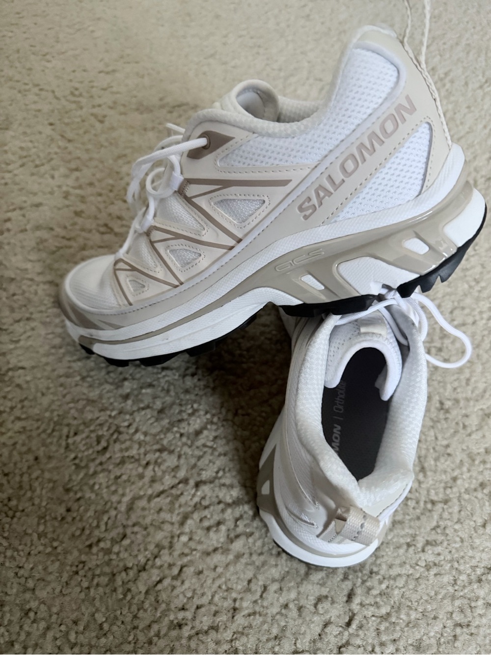 Salomon Women's White and Beige Athletic Trainers - Picture 4 of 7